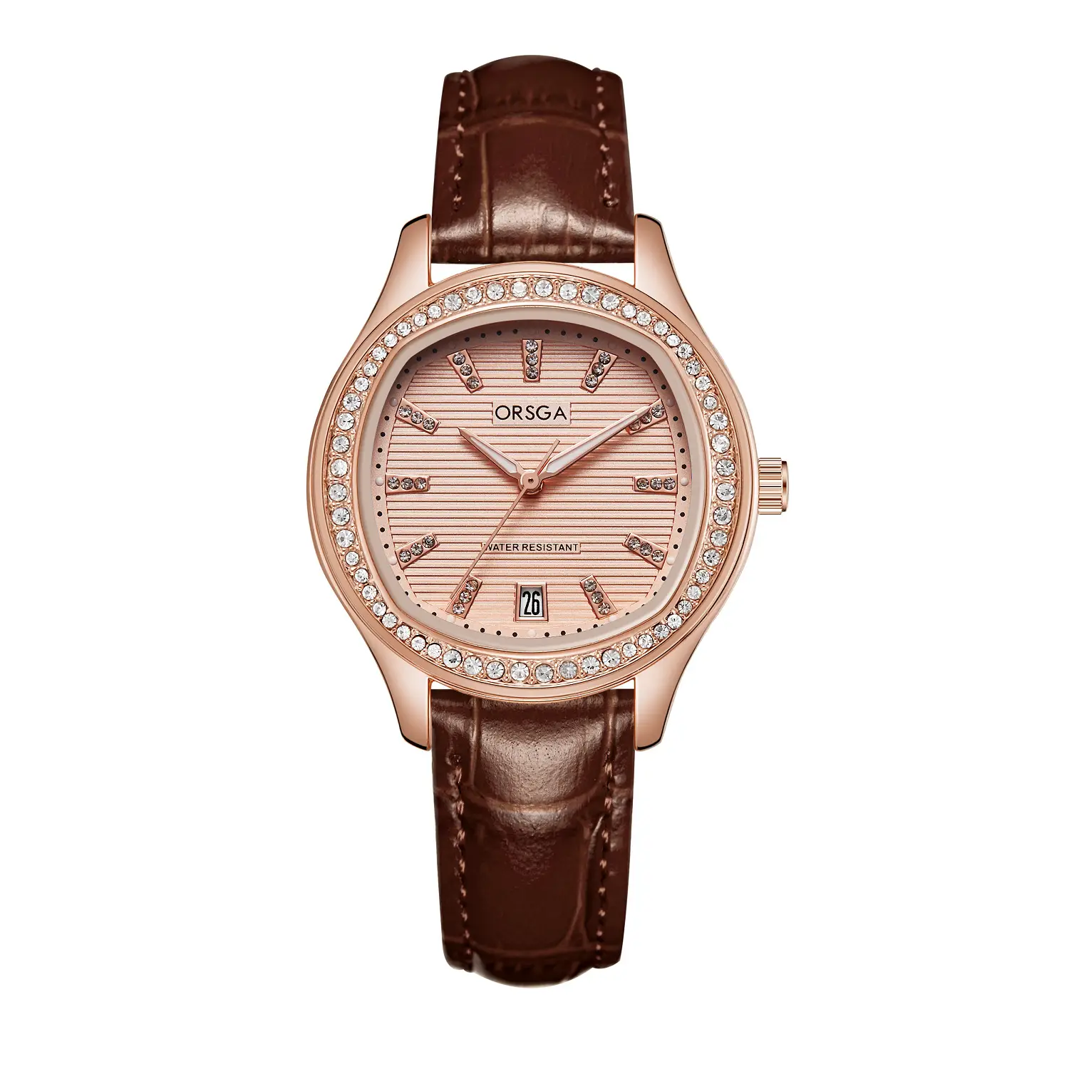 Women's Rose Gold Diamond Watch with Calendar