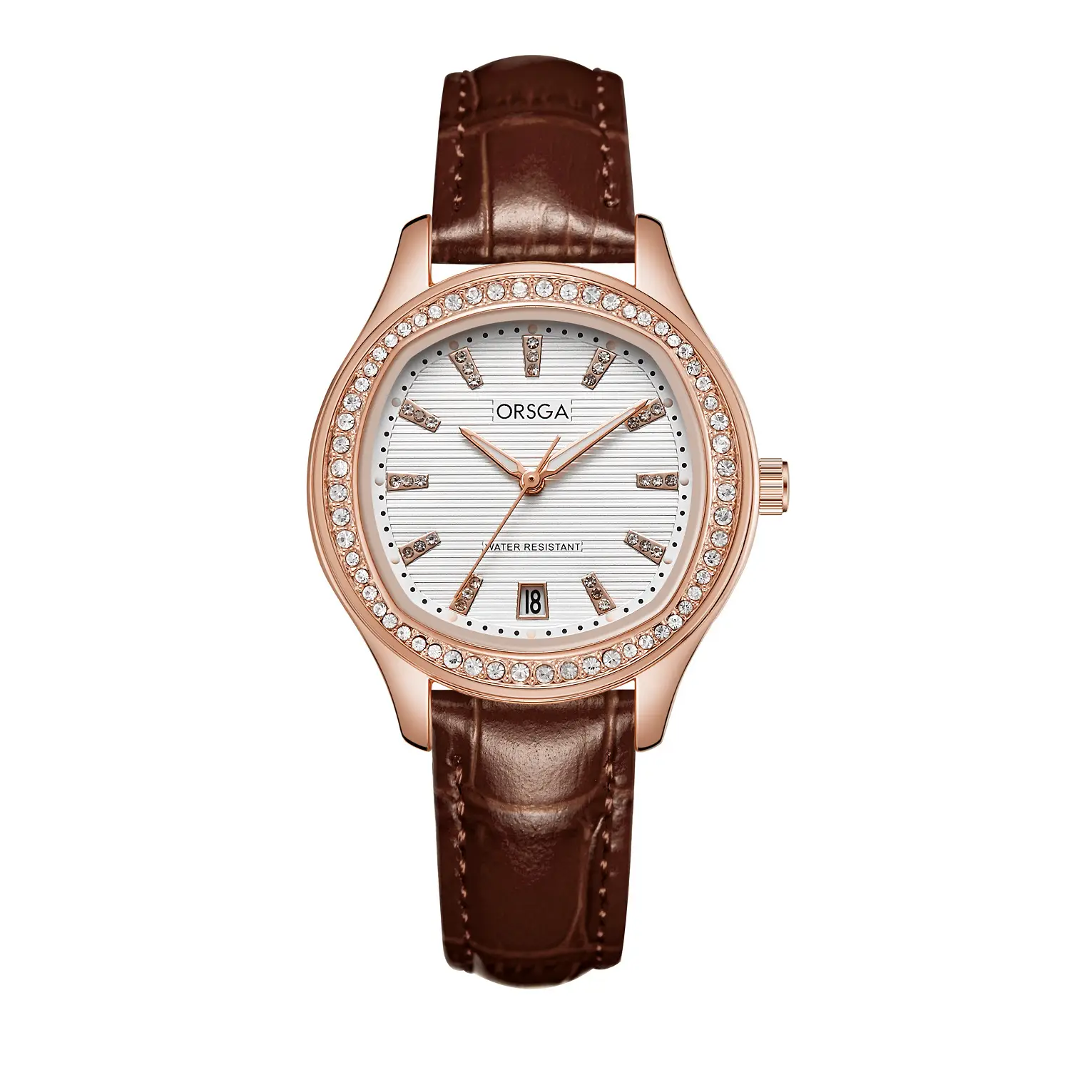 Women's Rose Gold Diamond Watch with Calendar