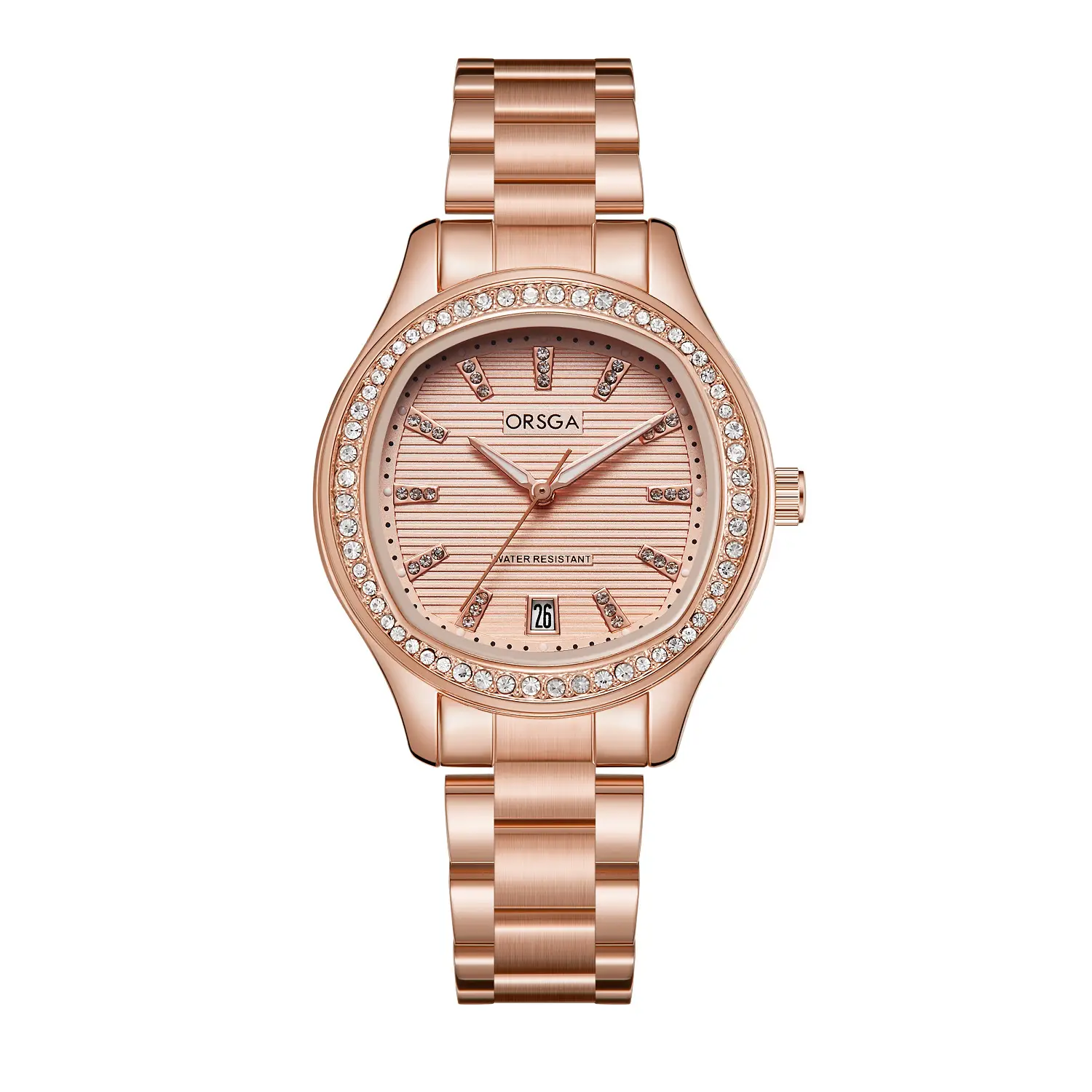 Women's Rose Gold Diamond Watch with Calendar