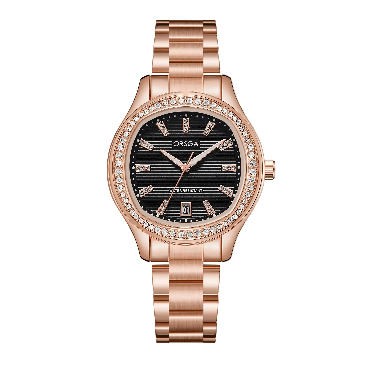 Women's Rose Gold Diamond Watch with Calendar