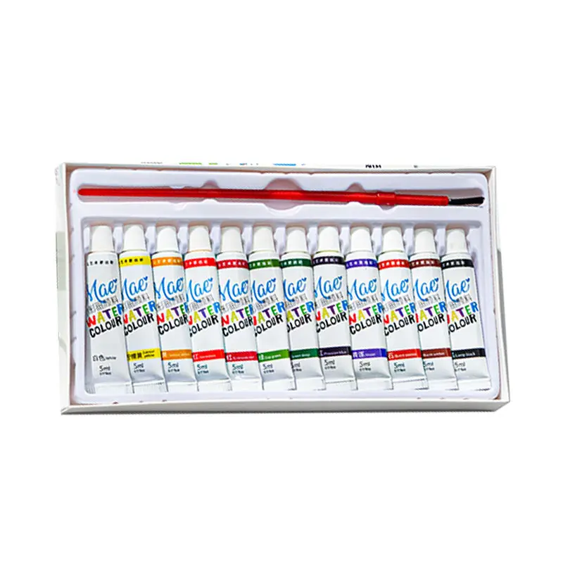 Mini Watercolor Paint Box Walnut Box Portable Hand Ledger Sketching Travel Painting Book Color Set