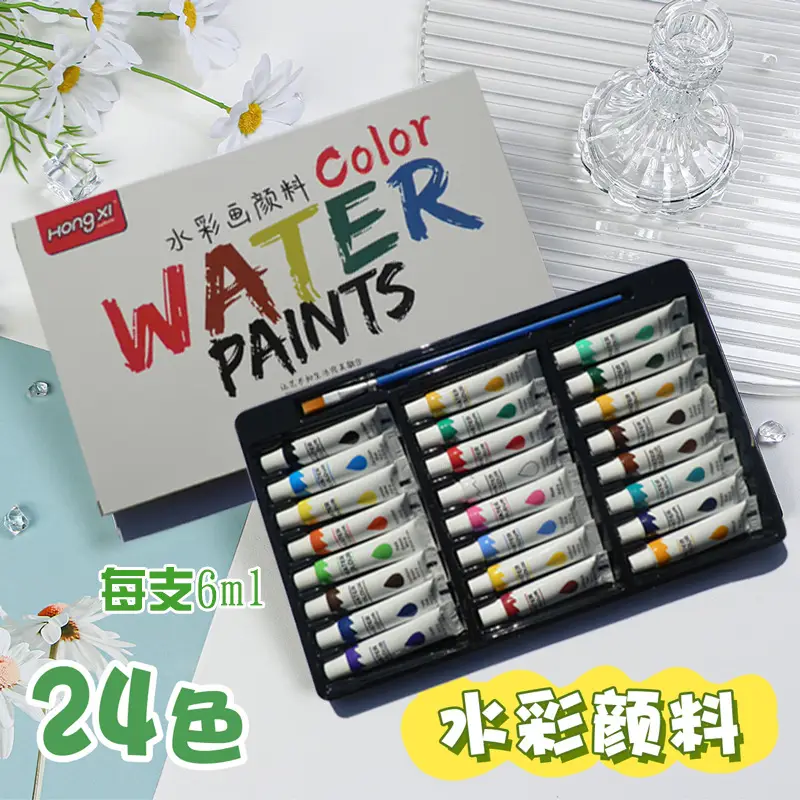 Mini Watercolor Paint Box Walnut Box Portable Hand Ledger Sketching Travel Painting Book Color Set