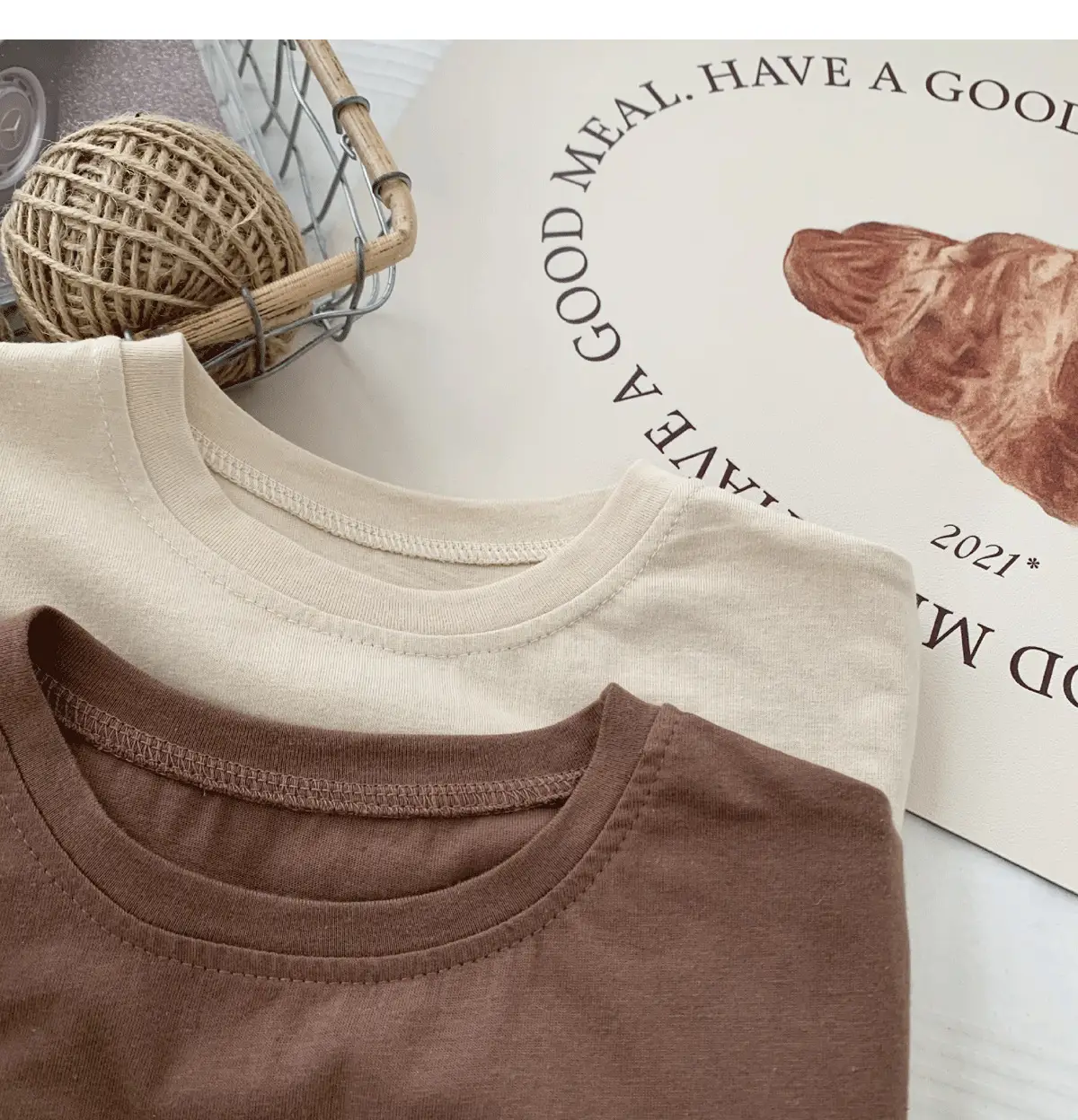 Children Patchwork Bear T-Shirt Brown Cream Medium — feature 15