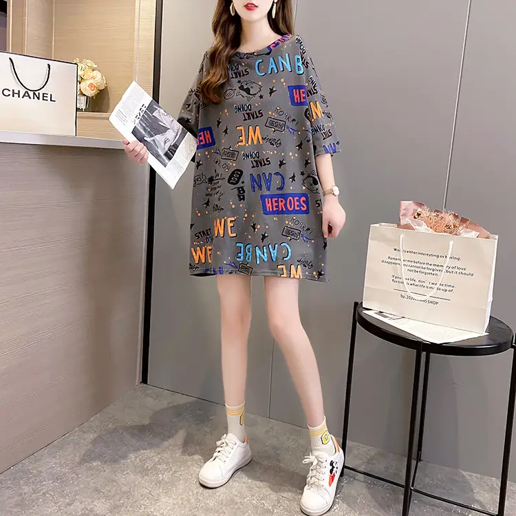 2024 Printed Women's t-shirt Large Size Loose Fit