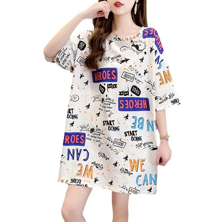 2024 Printed Women's t-shirt Large Size Loose Fit