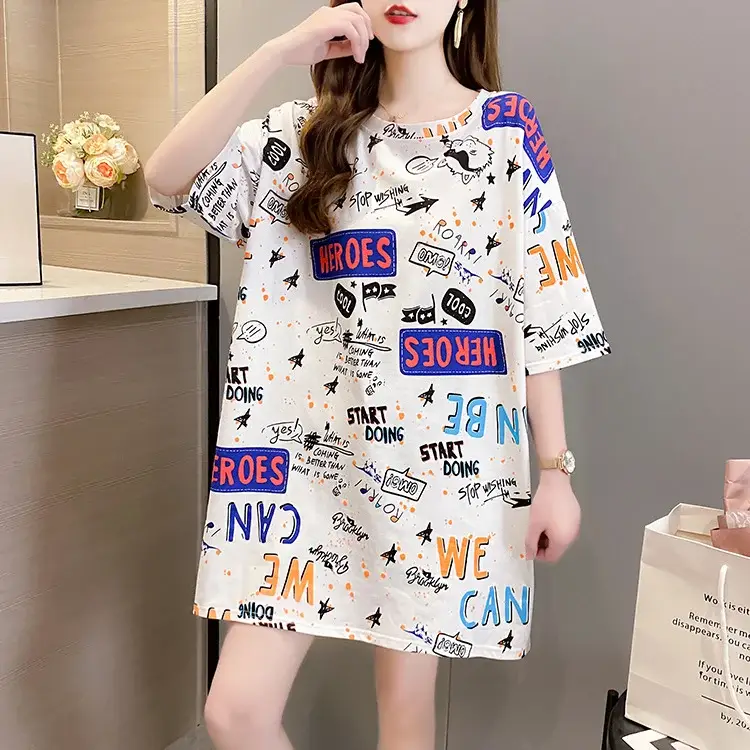 2024 Printed Women's t-shirt Large Size Loose Fit — feature 9
