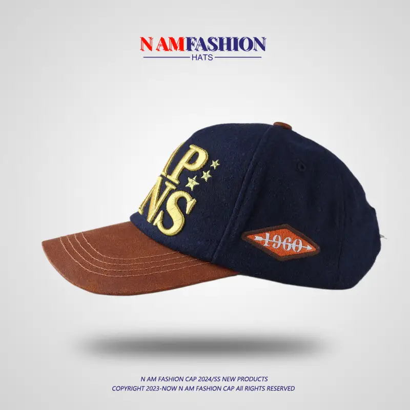 Korean Baseball Cap Women Winter Woolen Big Head Wide Brim — feature 7