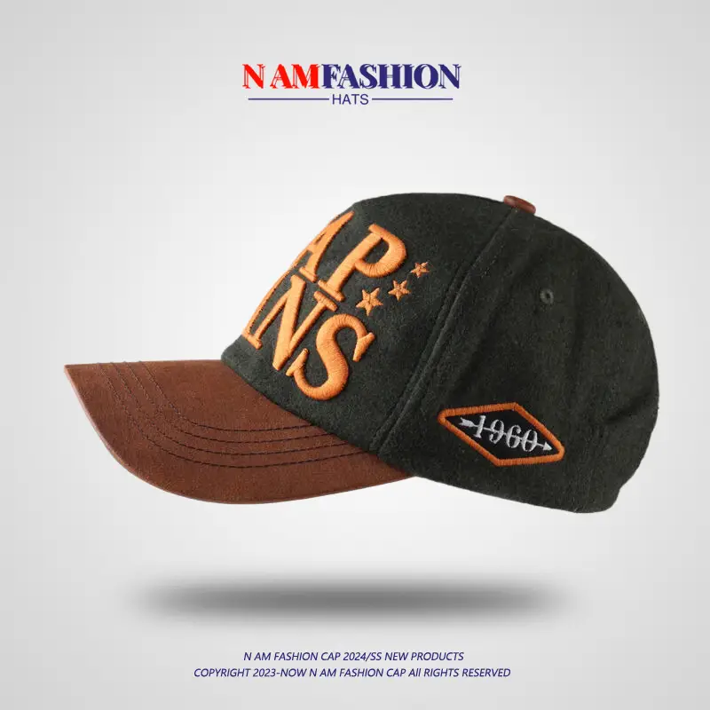 Korean Baseball Cap Women Winter Woolen Big Head Wide Brim — feature 8