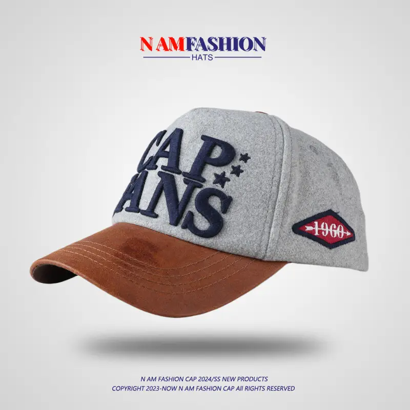 Korean Baseball Cap Women Winter Woolen Big Head Wide Brim - Image 4