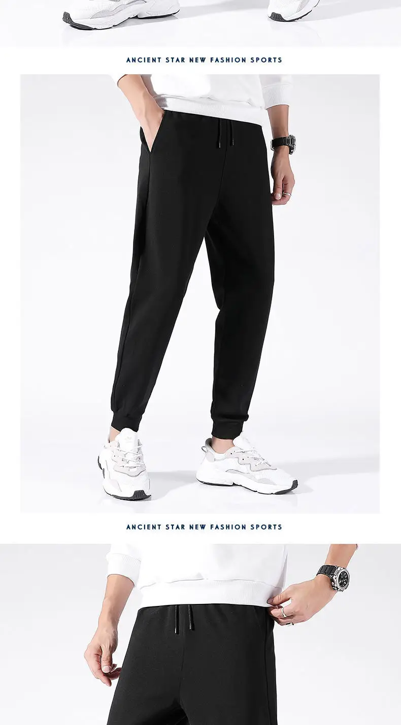 Men Fleece Jogger Pants Black Sweatpants Spring Autumn — feature 16