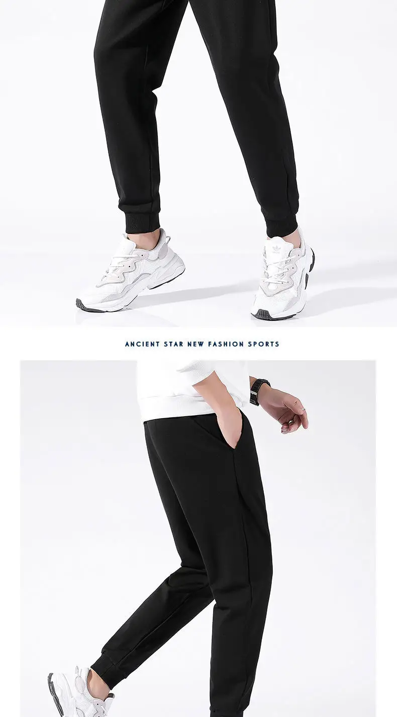 Men Fleece Jogger Pants Black Sweatpants Spring Autumn — feature 17