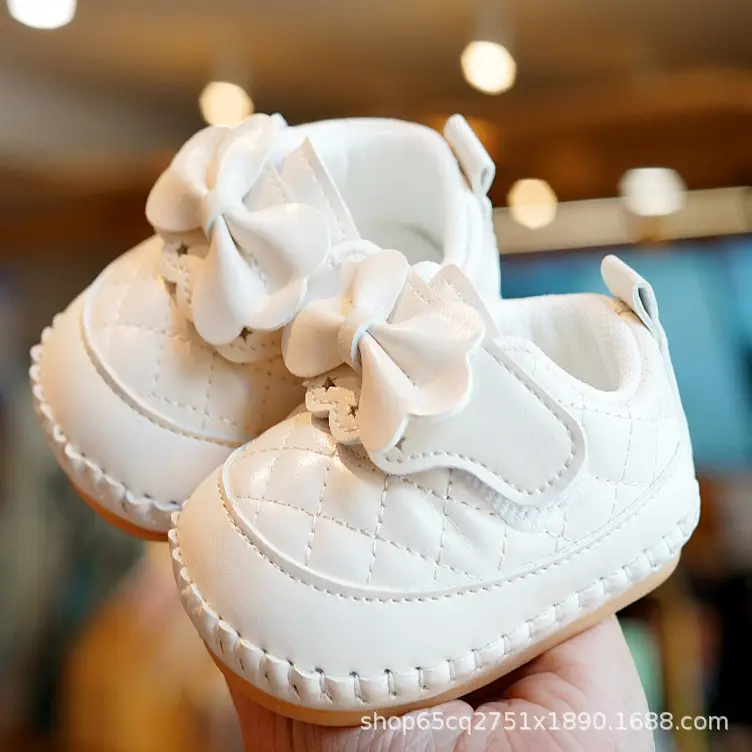White Quilted Baby Shoes for 0-1 Year Old
