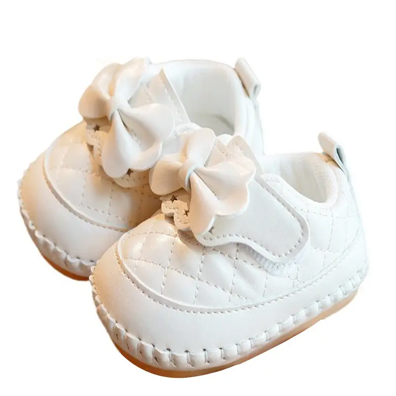 White Quilted Baby Shoes for 0-1 Year Old