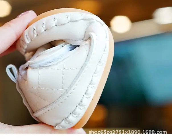 White Quilted Baby Shoes for 0-1 Year Old — feature 2