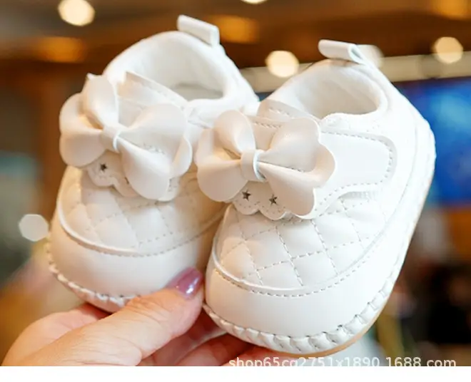 White Quilted Baby Shoes for 0-1 Year Old — feature 5