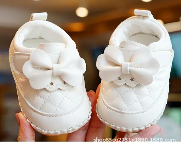 White Quilted Baby Shoes for 0-1 Year Old — feature 7
