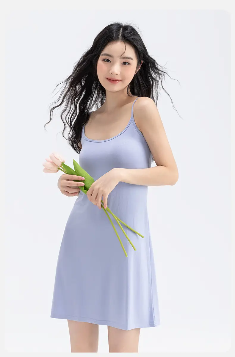 Summer Camisole Nightdress Silk Long Plus Size — feature 27
