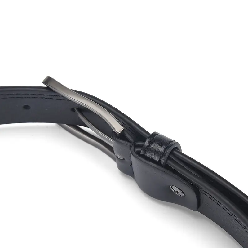 Men's Brown Leather Belt with Silver Buckle - Image 6
