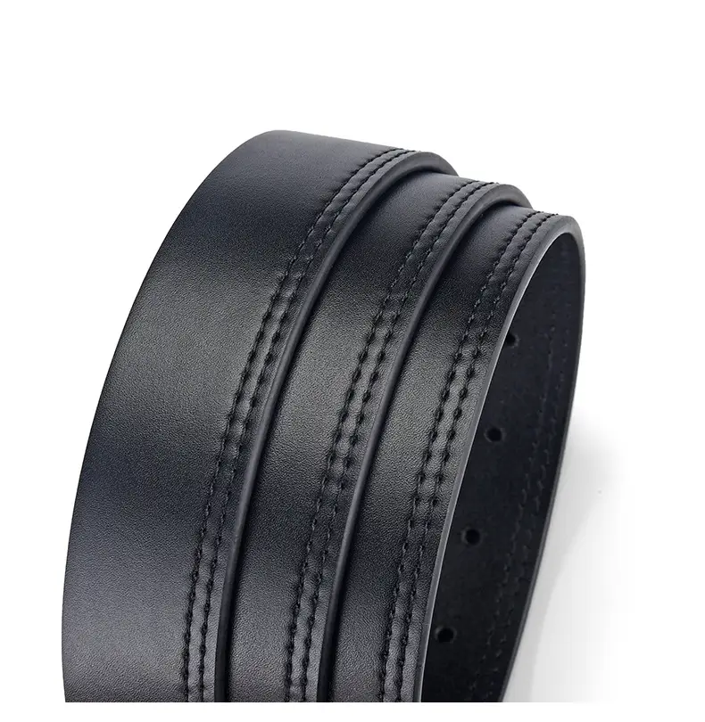 Men's Brown Leather Belt with Silver Buckle — feature 5