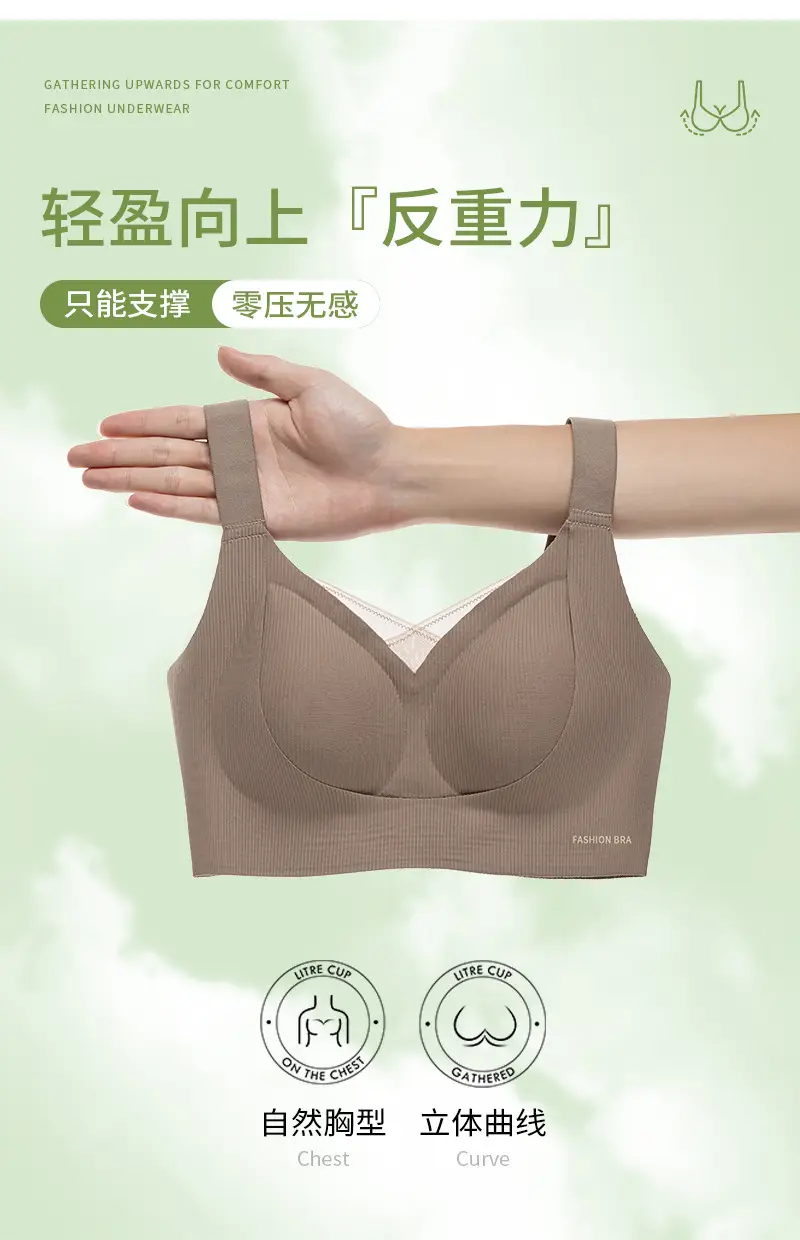 Cross-Border Amazon Temu Seamless Bra for Large Busts, Minimizing Appearance, Gathering and Lifting Without Underwire, Adjusting Shape and Gathering Side Breasts — feature 5