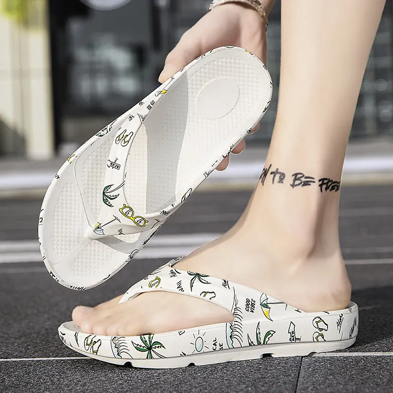 White Cross-Border Flip-Flops Large Size Beach Slippers - Image 8