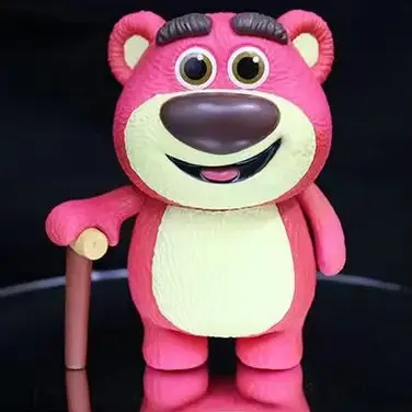Toy Story Cherry Blossom Pink Crutch Strawberry Bear Sitting Movie Anime Hand-made Model Car Ornaments