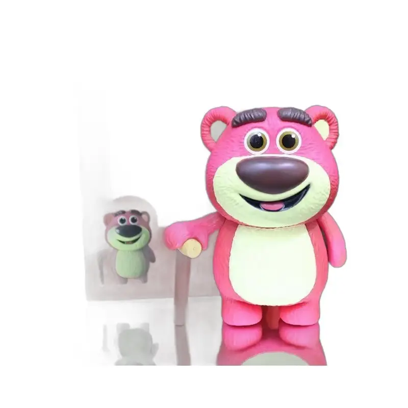 Toy Story Cherry Blossom Pink Crutch Strawberry Bear Sitting Movie Anime Hand-made Model Car Ornaments