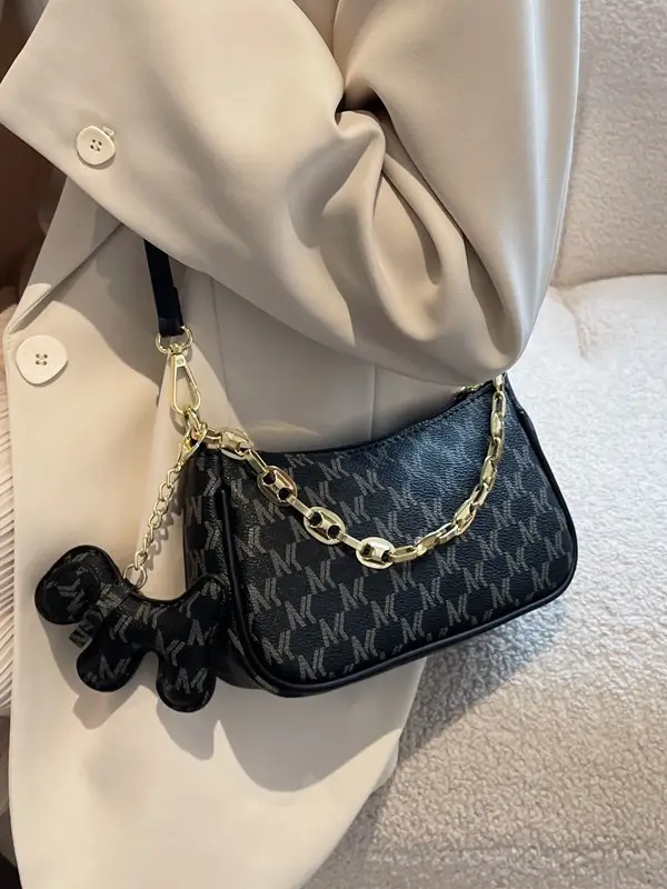 2024 New Women's Brown Leather Messenger Bag with Gold Chain - Image 7