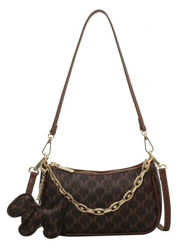 2024 New Women's Brown Leather Messenger Bag with Gold Chain - Image 8