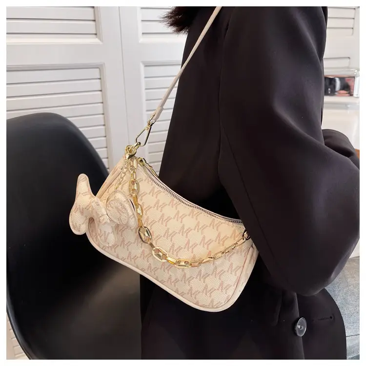 2024 New Women's Brown Leather Messenger Bag with Gold Chain — feature 15