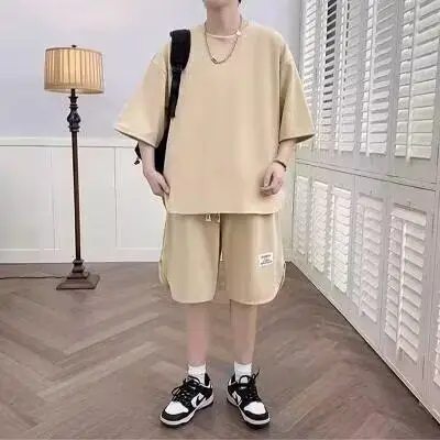 Men Black 2-Piece Casual T-Shirt Shorts Set — feature 11