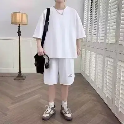 Men Black 2-Piece Casual T-Shirt Shorts Set — feature 8