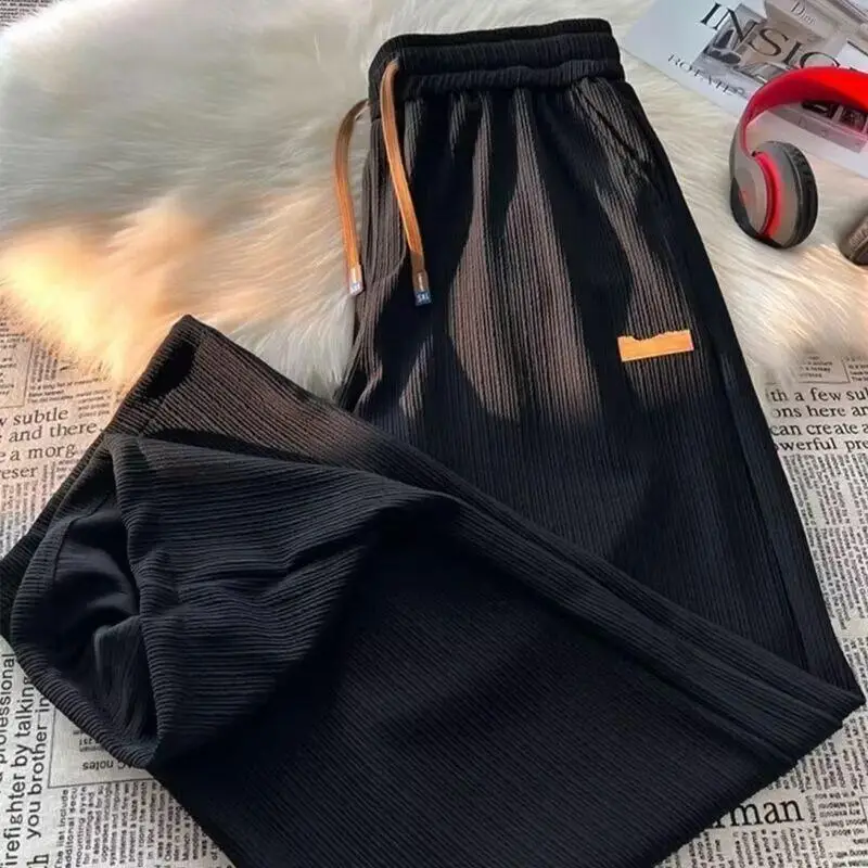 Men Loose Casual Pants Summer Thin Wide Leg Floor Mopping — feature 5
