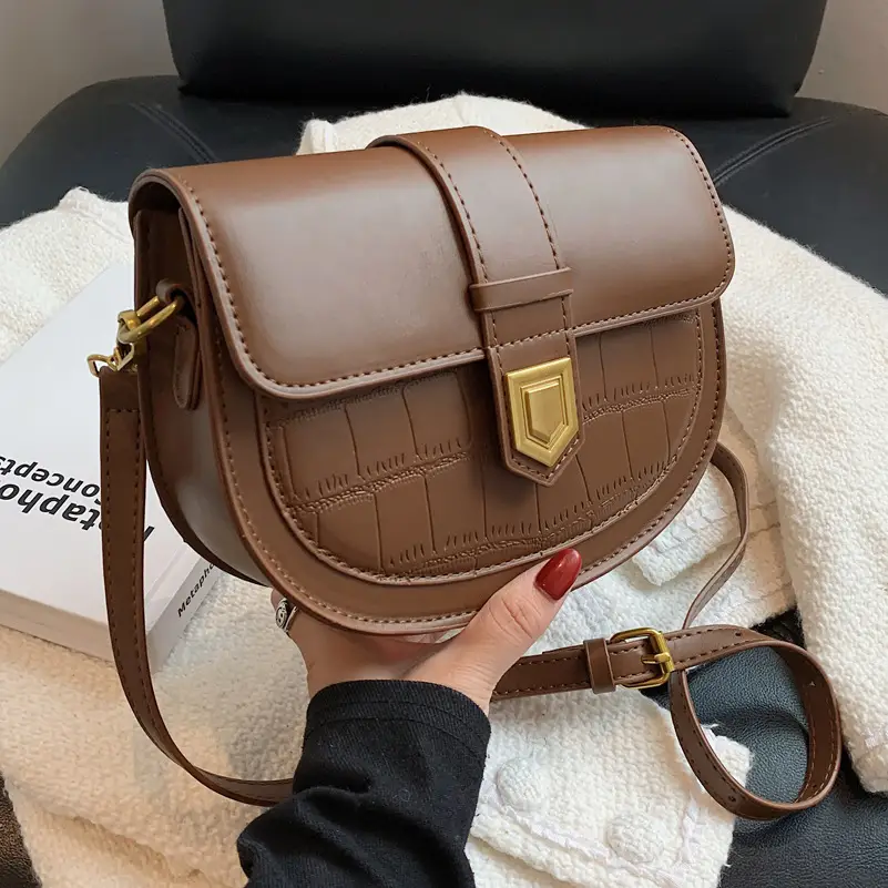 Women's Saddle Crossbody Bag Brown 2024 - Image 8
