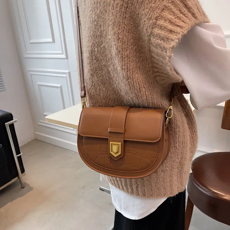 Women's Saddle Crossbody Bag Brown 2024 - Image 3