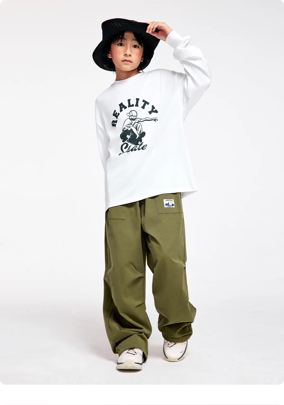 Long Sleeve T-Shirt for Girls Boys Pure Cotton Beige — feature 19