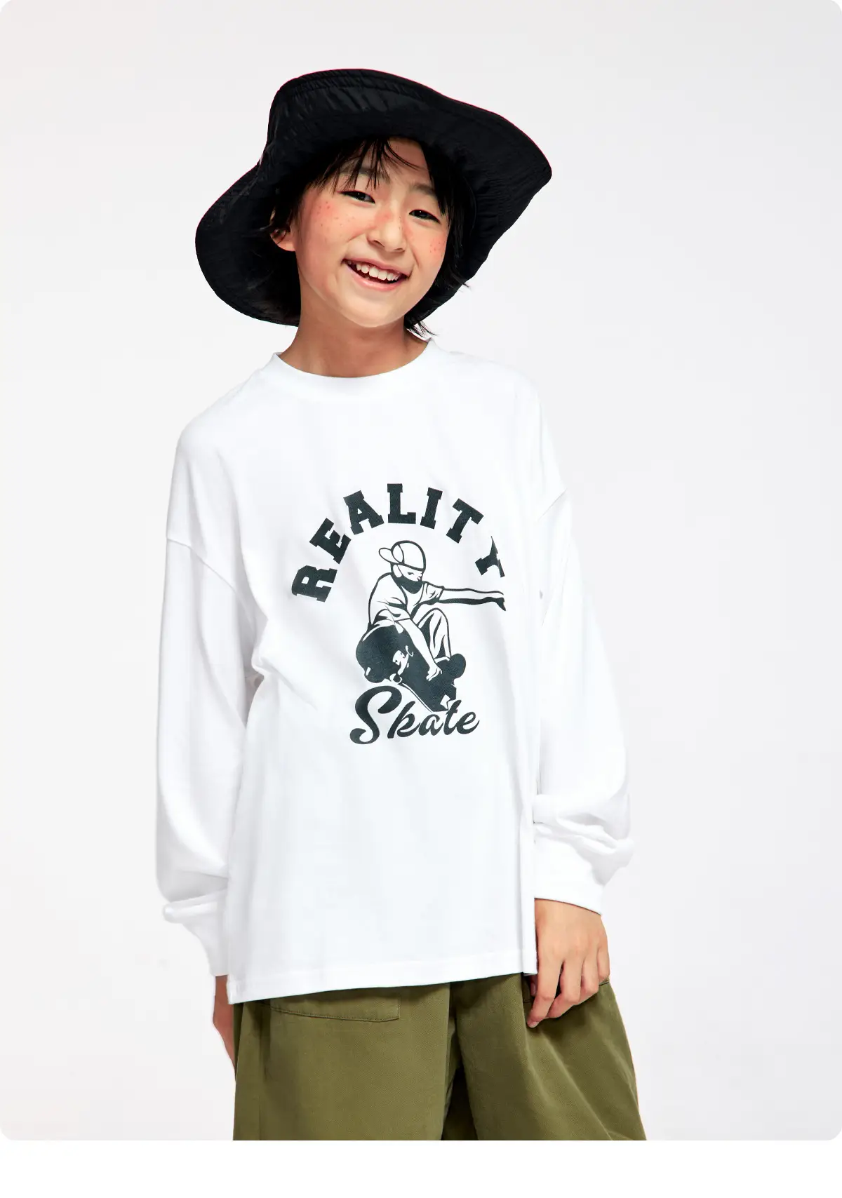 Long Sleeve T-Shirt for Girls Boys Pure Cotton Beige — feature 20