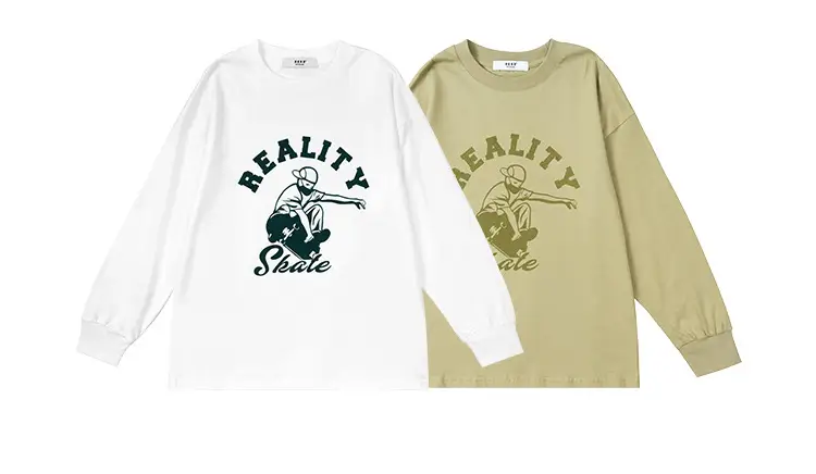 Long Sleeve T-Shirt for Girls Boys Pure Cotton Beige — feature 6