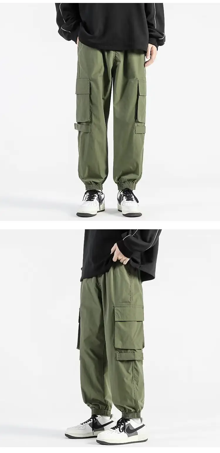 Men's Summer Thin Cargo Pants Beige Loose Fit — feature 10