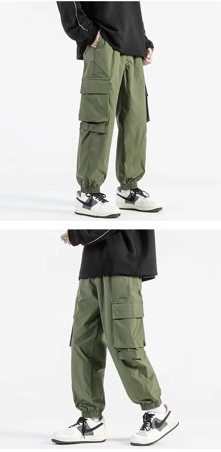 Men's Summer Thin Cargo Pants Beige Loose Fit — feature 11