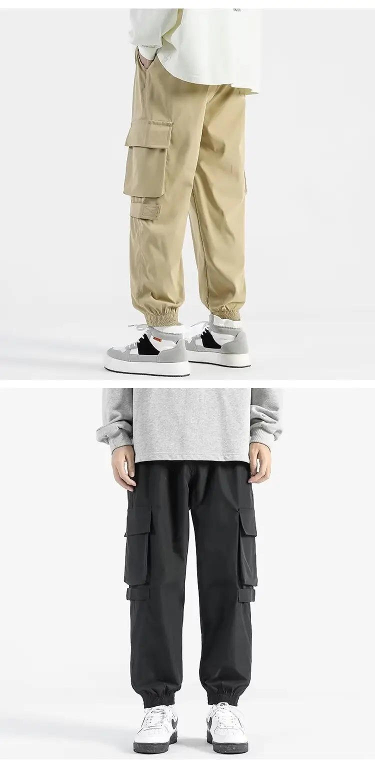 Men's Summer Thin Cargo Pants Beige Loose Fit — feature 4