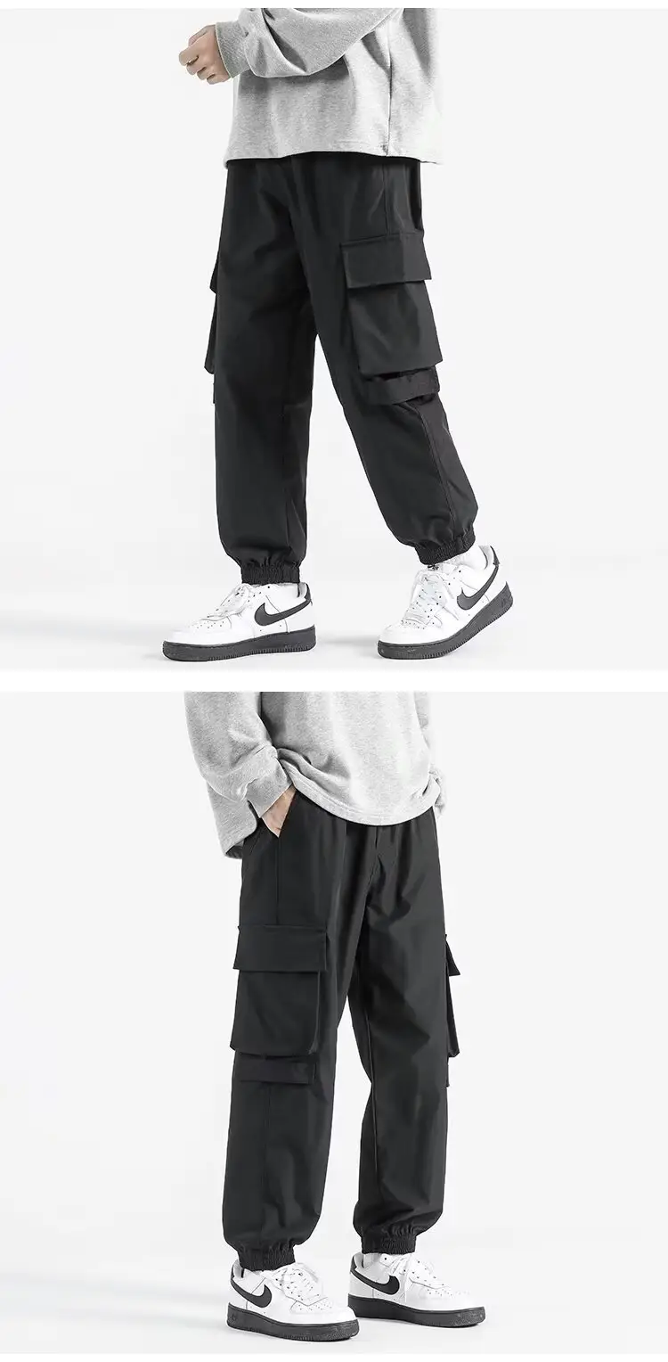 Men's Summer Thin Cargo Pants Beige Loose Fit — feature 5