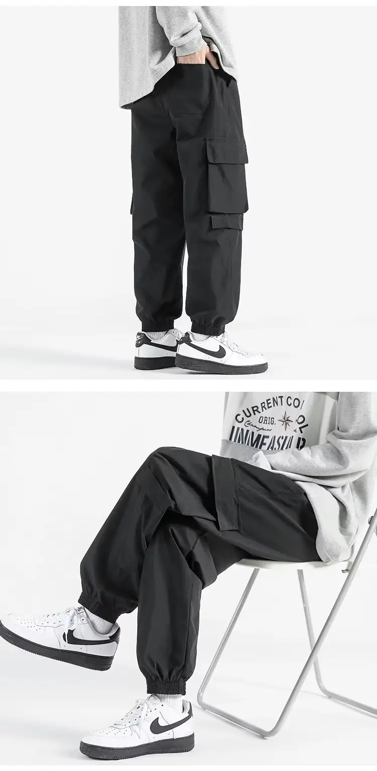 Men's Summer Thin Cargo Pants Beige Loose Fit — feature 6