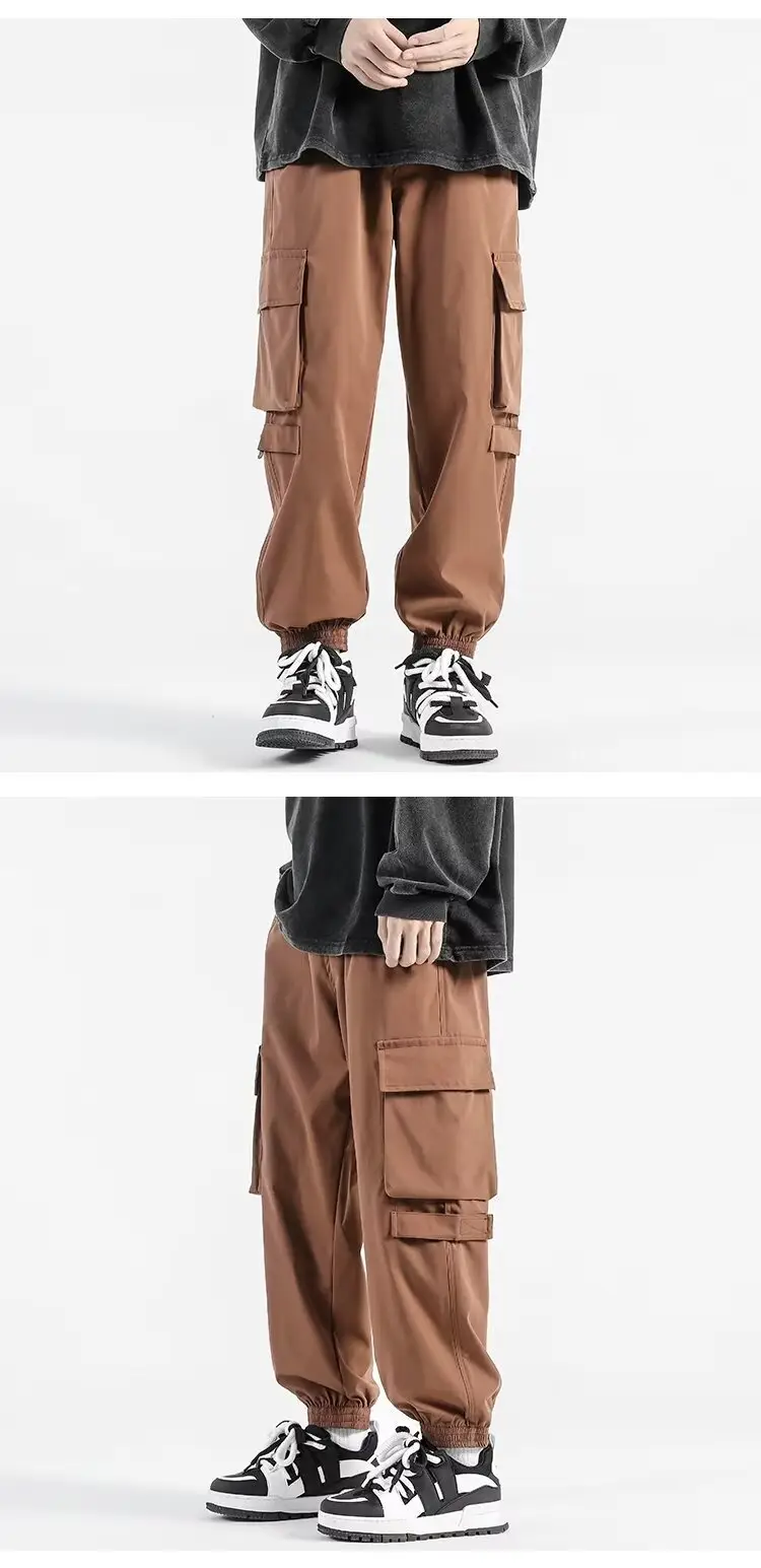 Men's Summer Thin Cargo Pants Beige Loose Fit — feature 7
