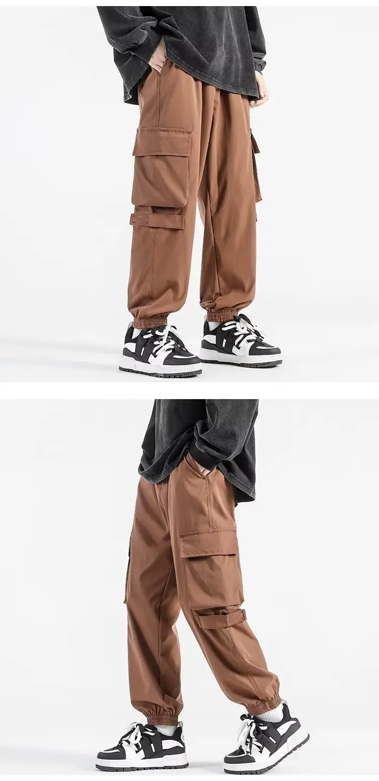 Men's Summer Thin Cargo Pants Beige Loose Fit — feature 8