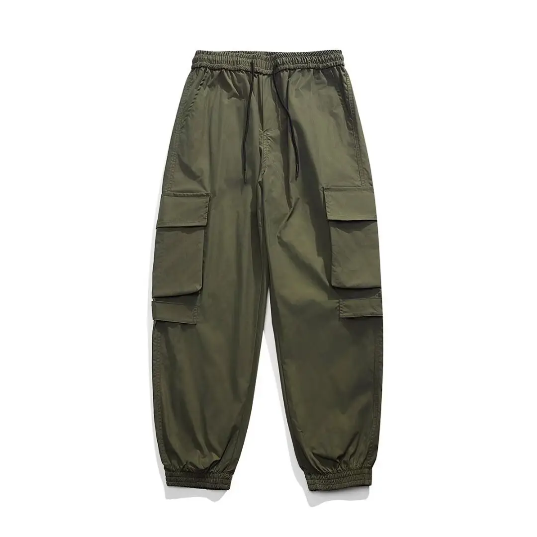 Men's Summer Thin Cargo Pants Beige Loose Fit - Image 2
