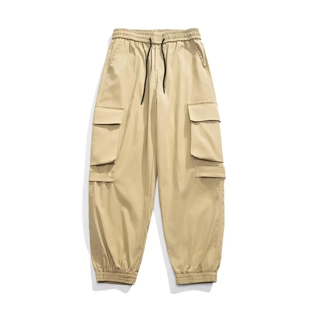 Men's Summer Thin Cargo Pants Beige Loose Fit - Image 3