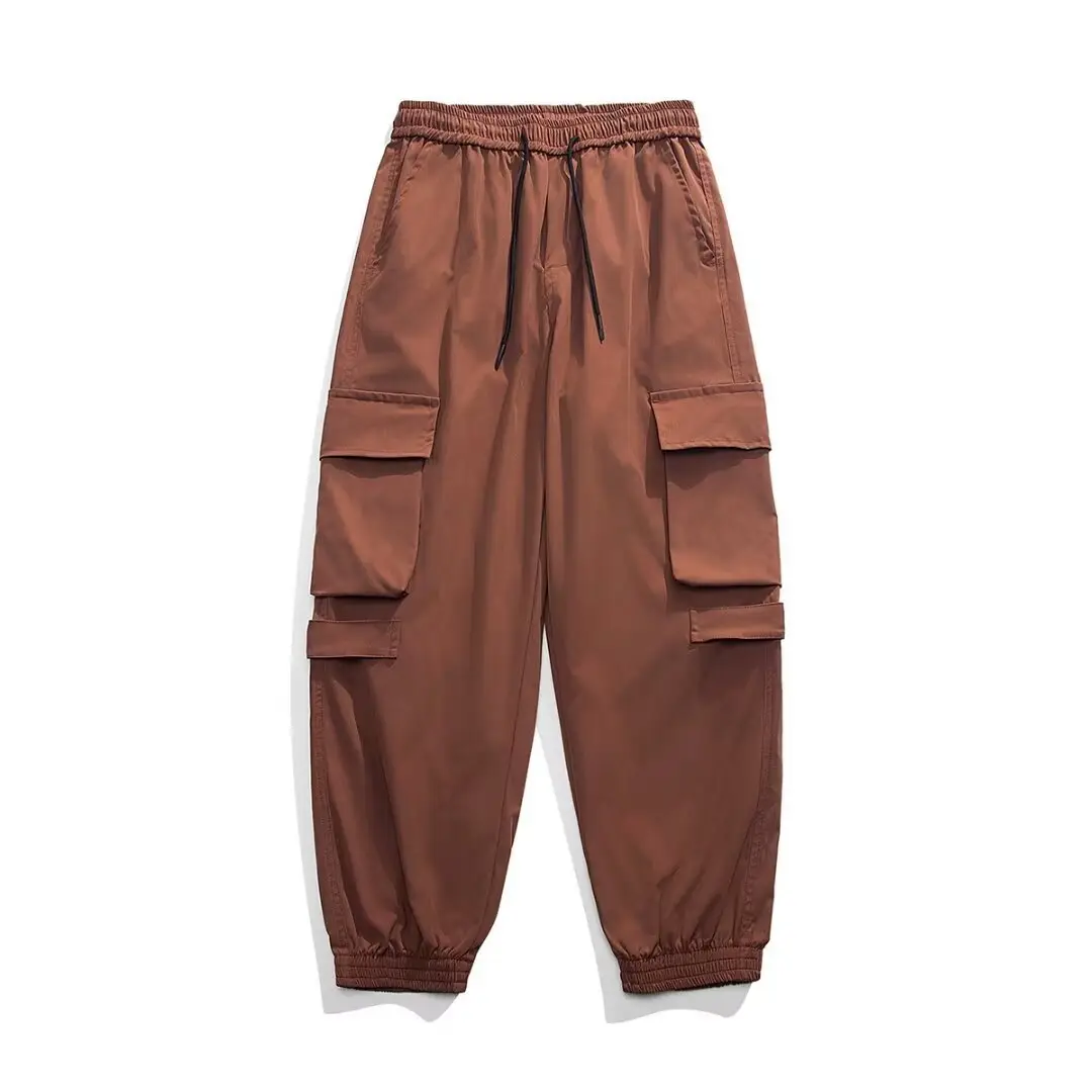 Men's Summer Thin Cargo Pants Beige Loose Fit - Image 4
