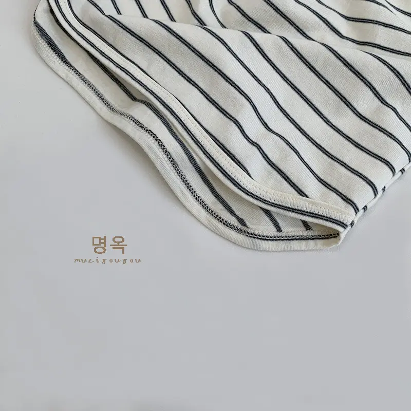 Boy Striped Overalls Set Brown 2026 - Image 5