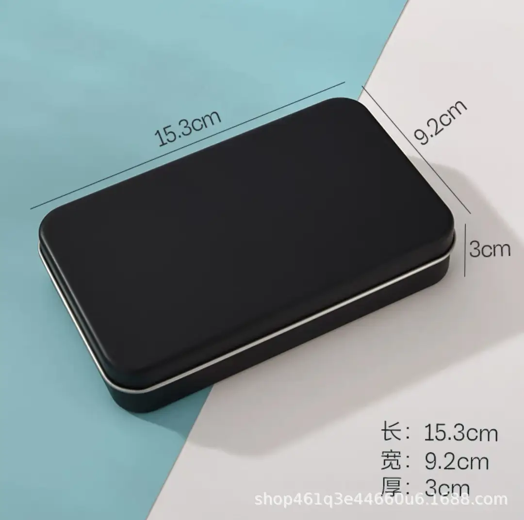 Tin Box SqUare Jewelry Gift SUgar Box Metal Packaging Storage Flip-top Iron Box U Disk Empty Box Portable Small
